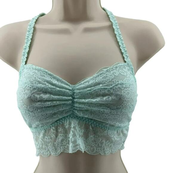 Victoria's Secret PINK Lace Racerback Bralette Mint Unlined Small - Picture 8 of 9